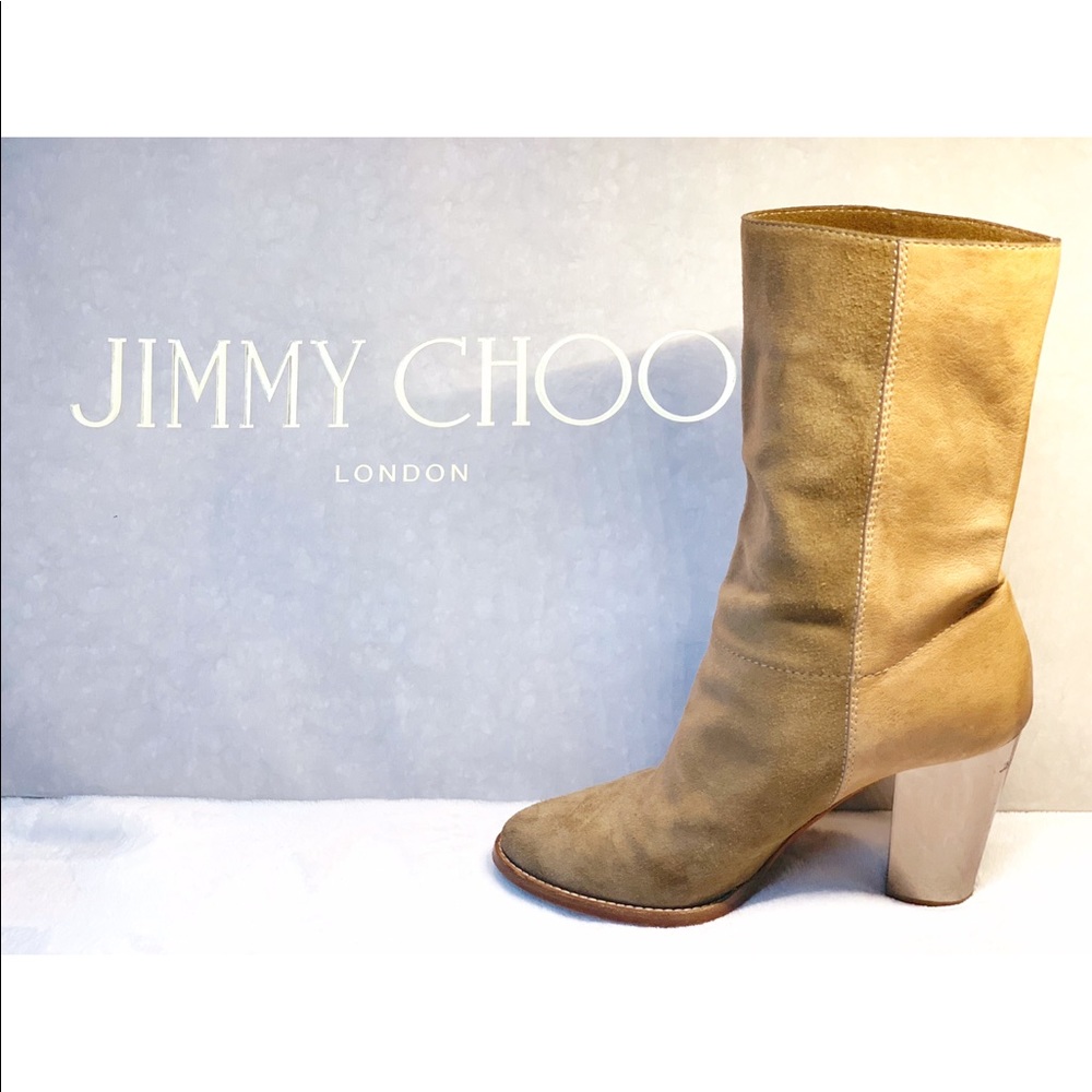 JIMMY CHOO Boots~Music Two Toned Suede Leather